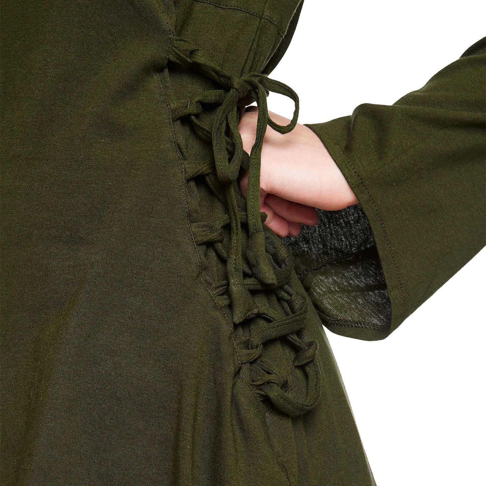 Immagine del prodotto Blusa medievale Lea con cappuccio verde