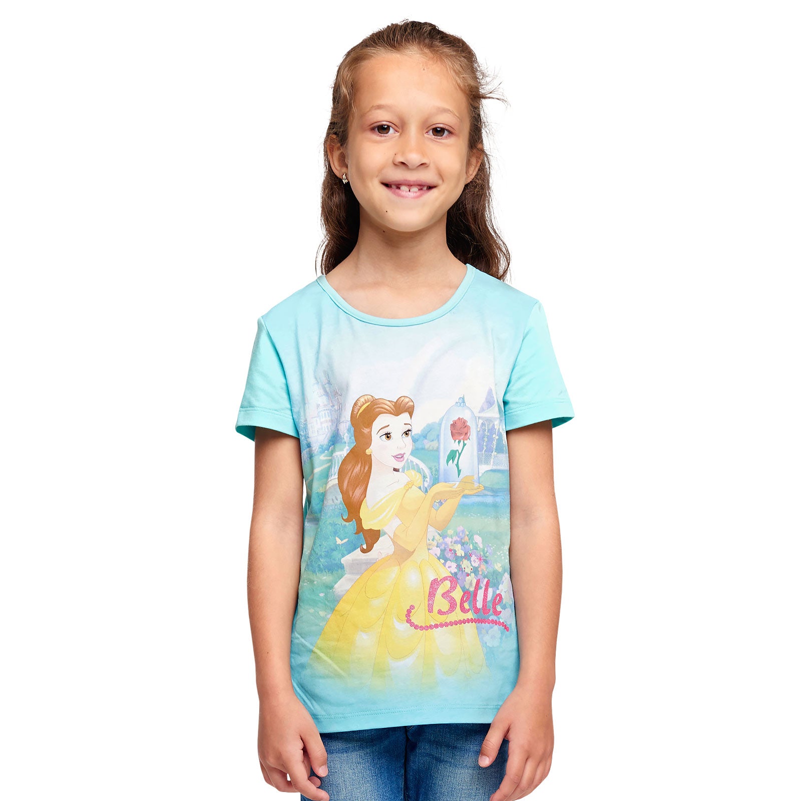 Immagine del prodotto La Bella e la Bestia - T-shirt di Belle per bambini turchese