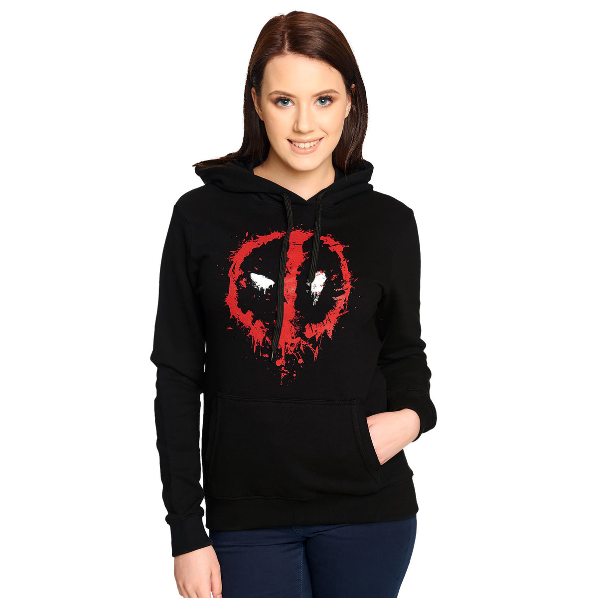 Immagine del prodotto Deadpool - Felpa con cappuccio da donna nera con logo