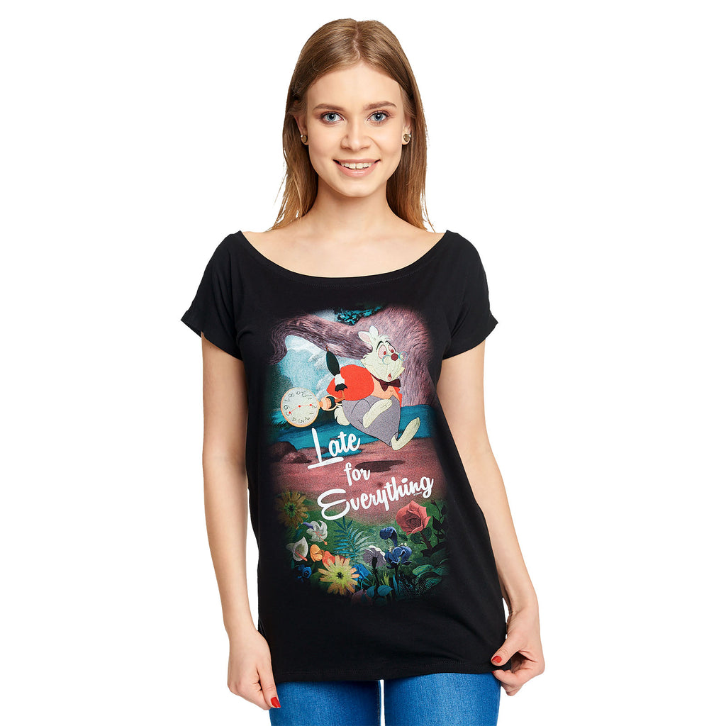 Immagine del prodotto Alice nel Paese delle Meraviglie - T-shirt da donna nera larga Late