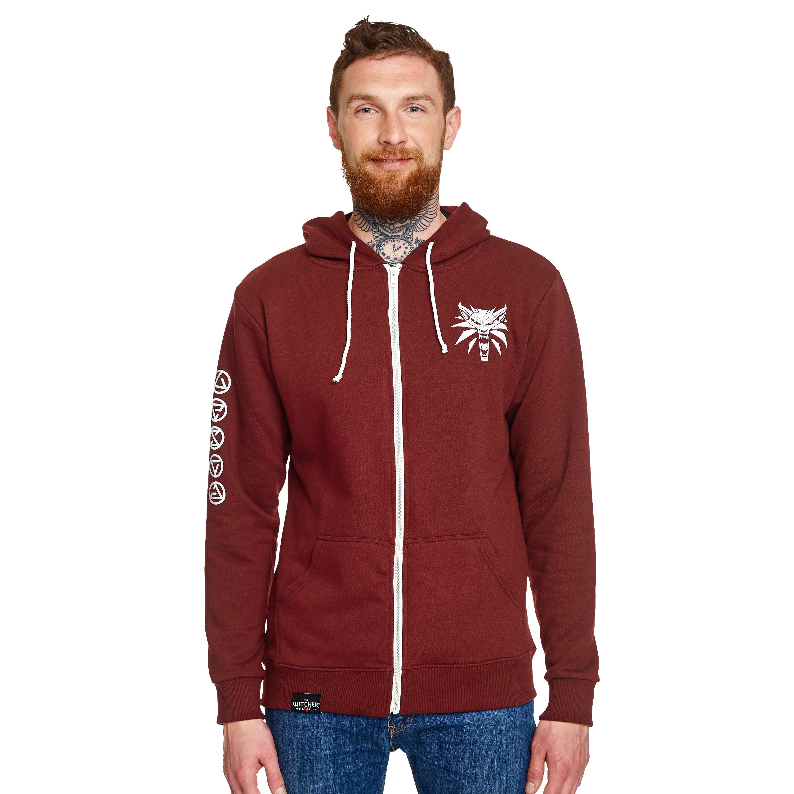 Immagine del prodotto Witcher - Felpa con cappuccio medaglione lupo rosso