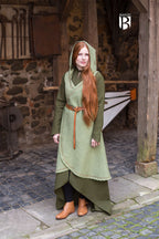 Immagine del prodotto Abito avvolgente medievale Dala con cappuccio verde