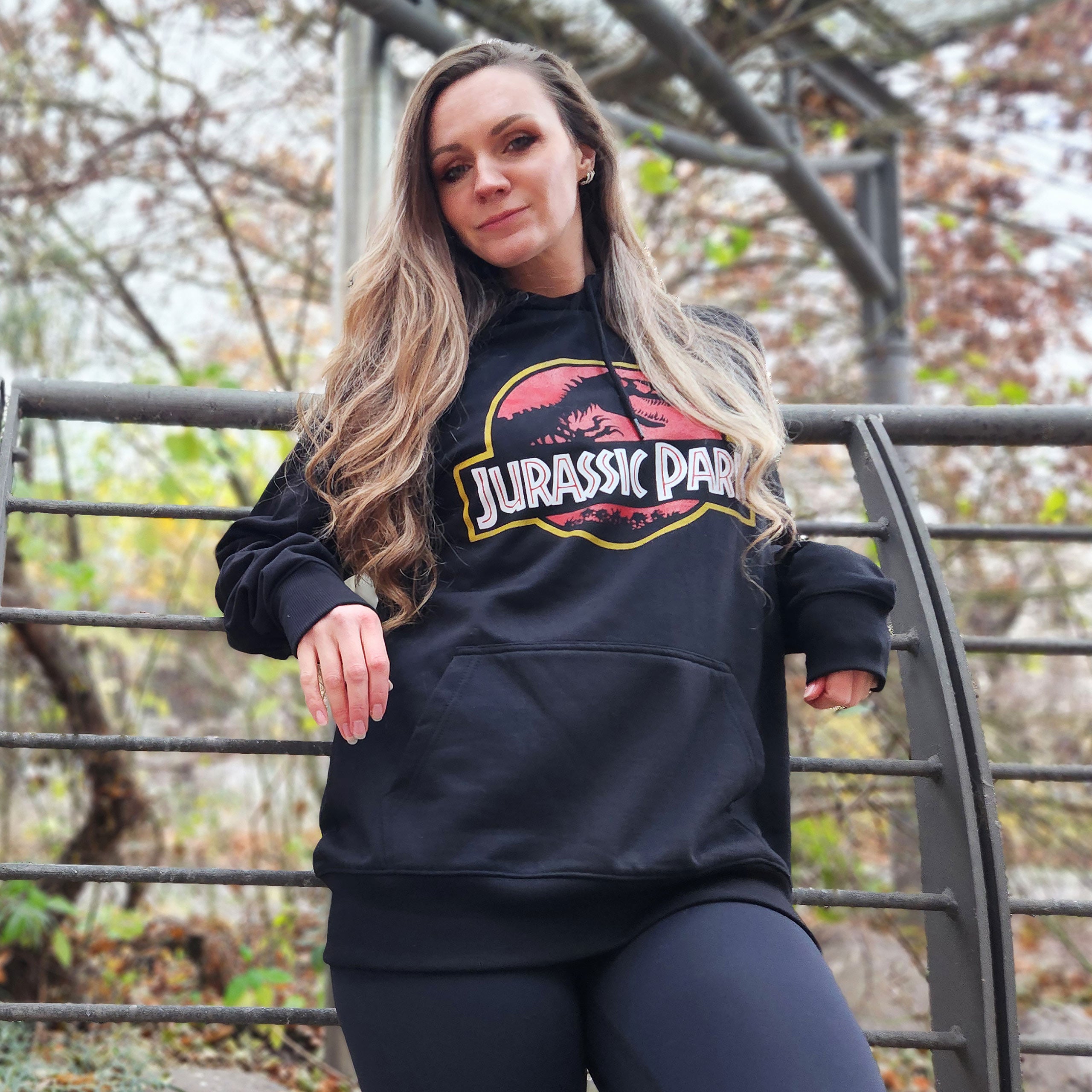 Immagine del prodotto Jurassic Park - Felpa con cappuccio con logo del film nero