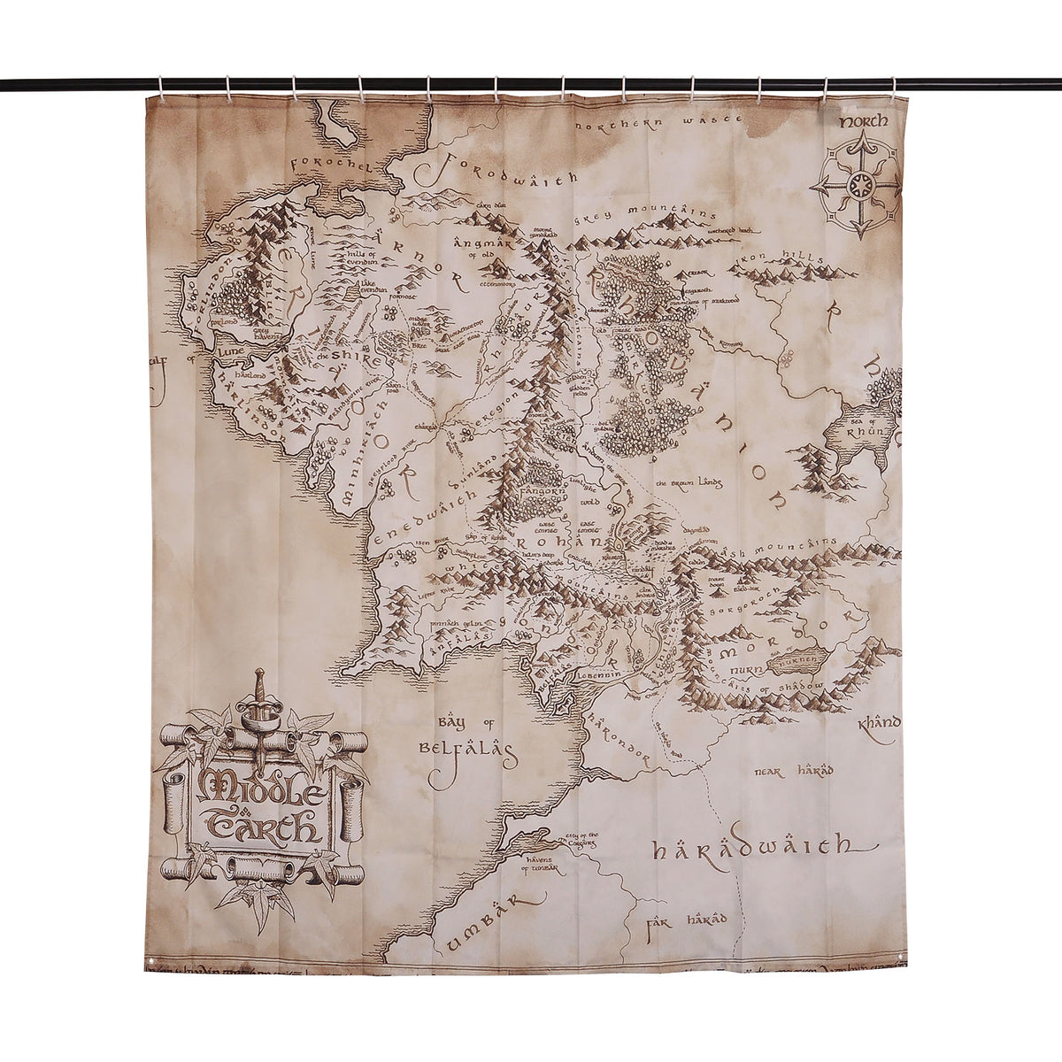 Immagine del prodotto Il Signore degli Anelli - Tenda da Doccia Mappa della Terra di Mezzo