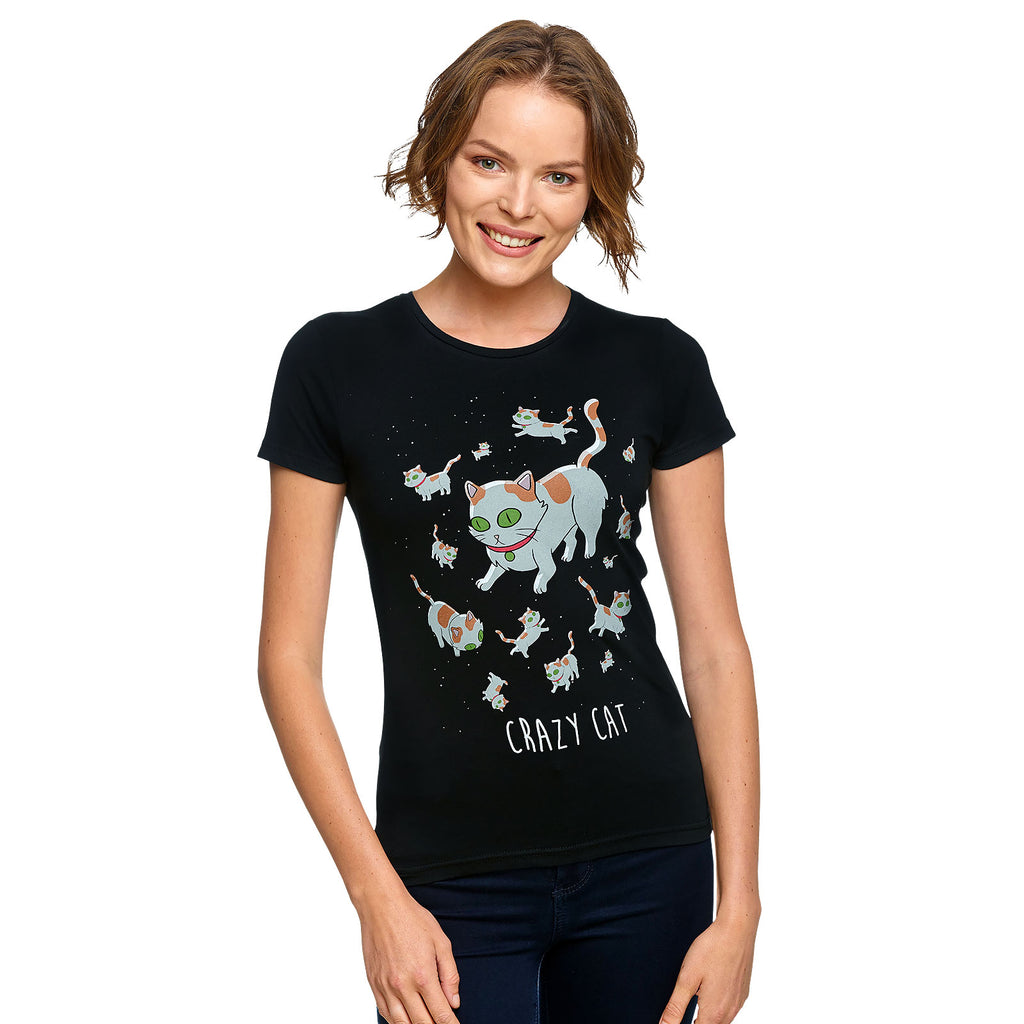 Immagine del prodotto Rick e Morty - T-shirt Crazy Cat da donna nera