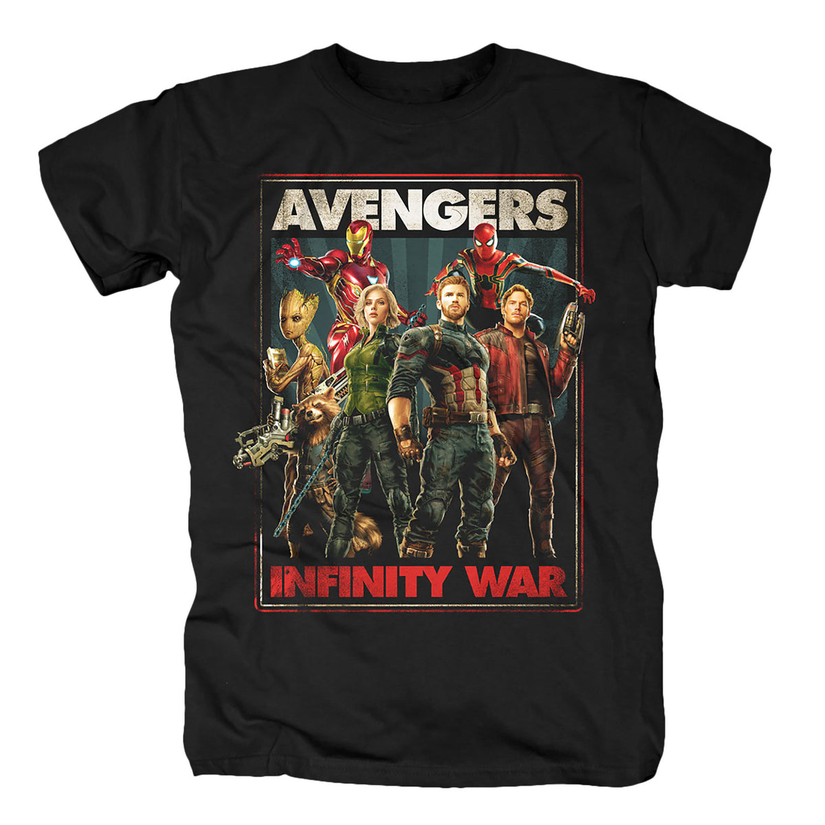 Immagine del prodotto Avengers - T-shirt nera con poster di Infinity Heroes