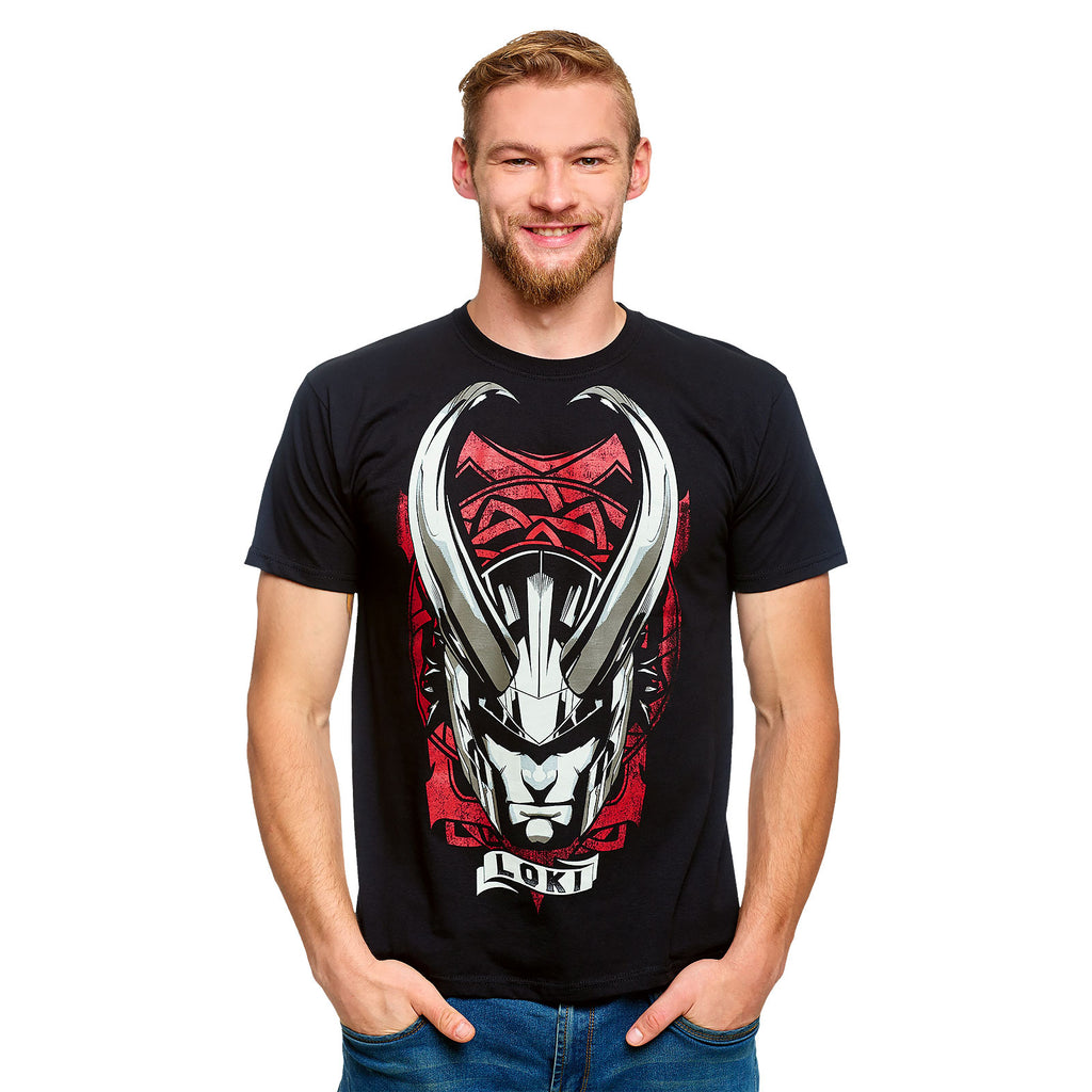 Immagine del prodotto Loki - T-shirt nera con elmo cornuto