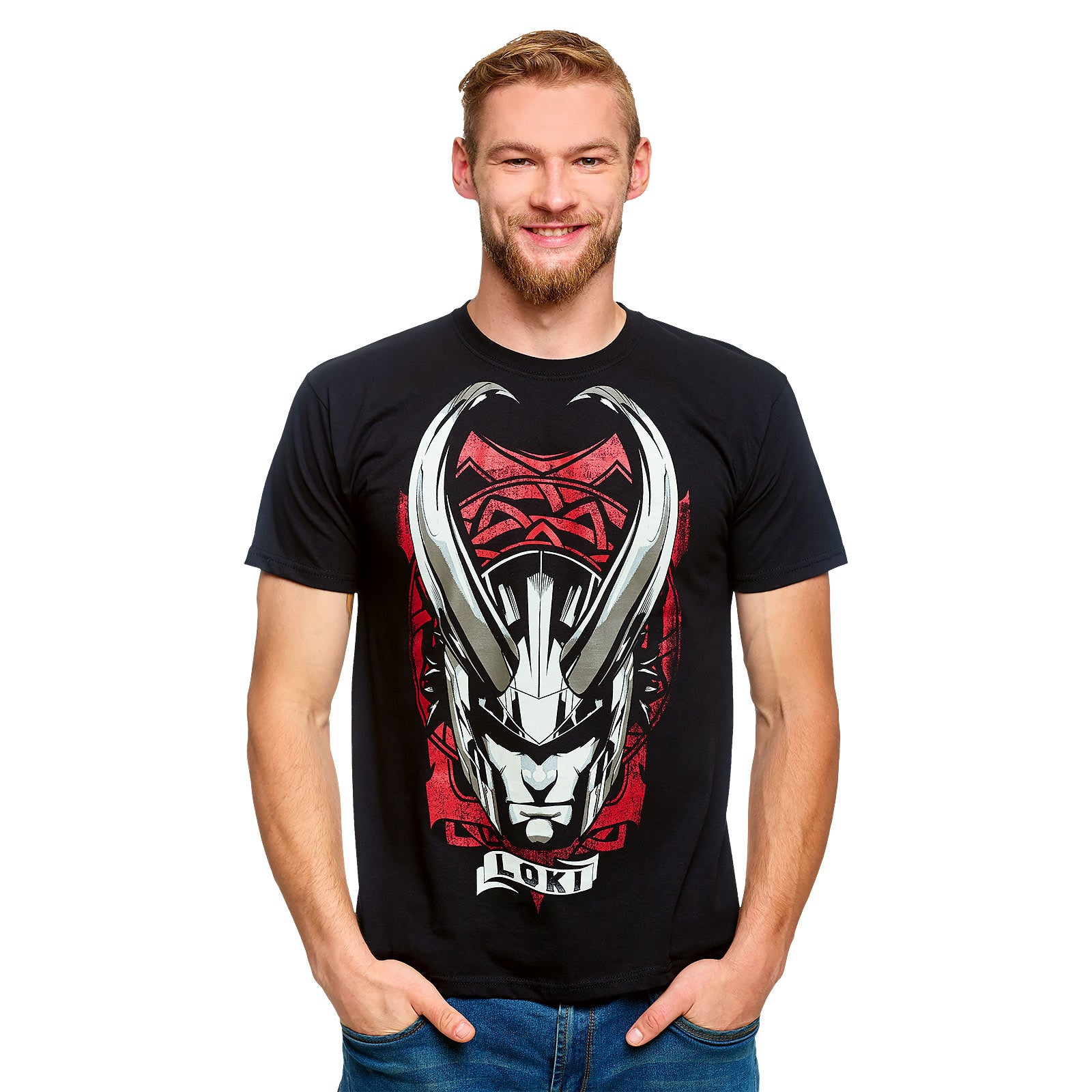 Immagine del prodotto Loki - T-shirt nera con elmo cornuto