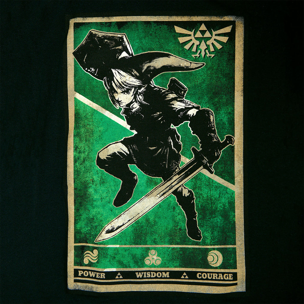 Immagine del prodotto Zelda - Maglietta nera con poster di propaganda Link Triforce