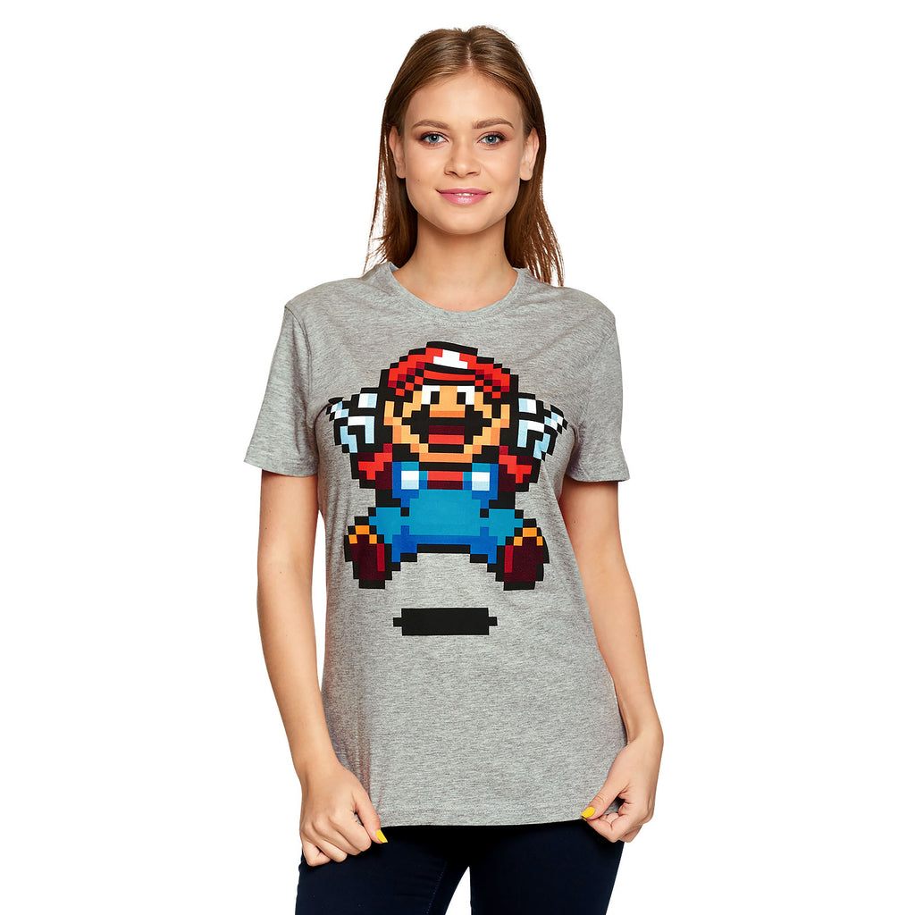 Immagine del prodotto Super Mario - T-shirt da donna Jump Pixel grigia
