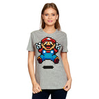 Immagine del prodotto Super Mario - T-shirt da donna Jump Pixel grigia