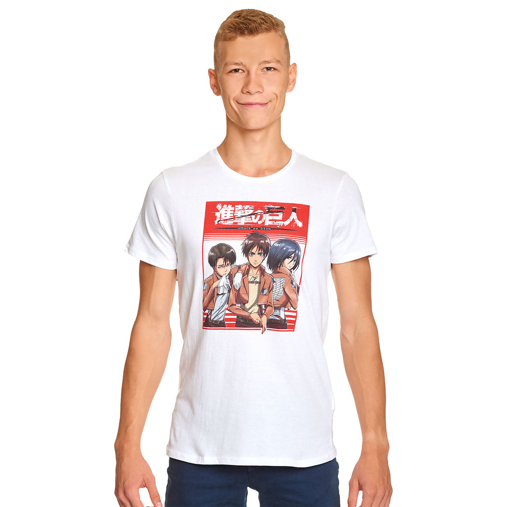 Immagine del prodotto Attack on Titan - T-shirt bianca del trio Survey Corps