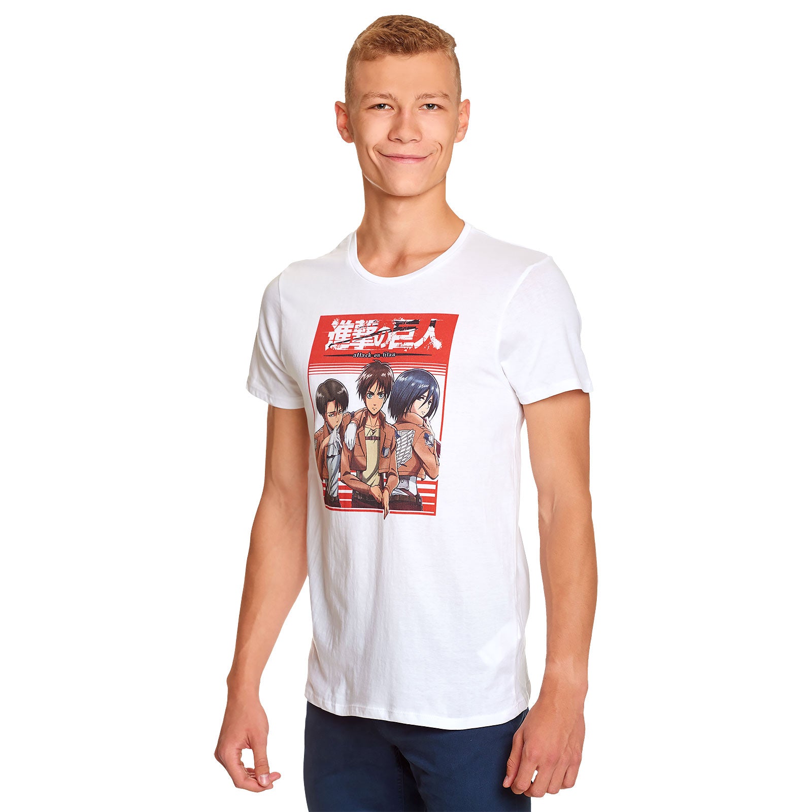 Immagine del prodotto Attack on Titan - T-shirt bianca del trio Survey Corps