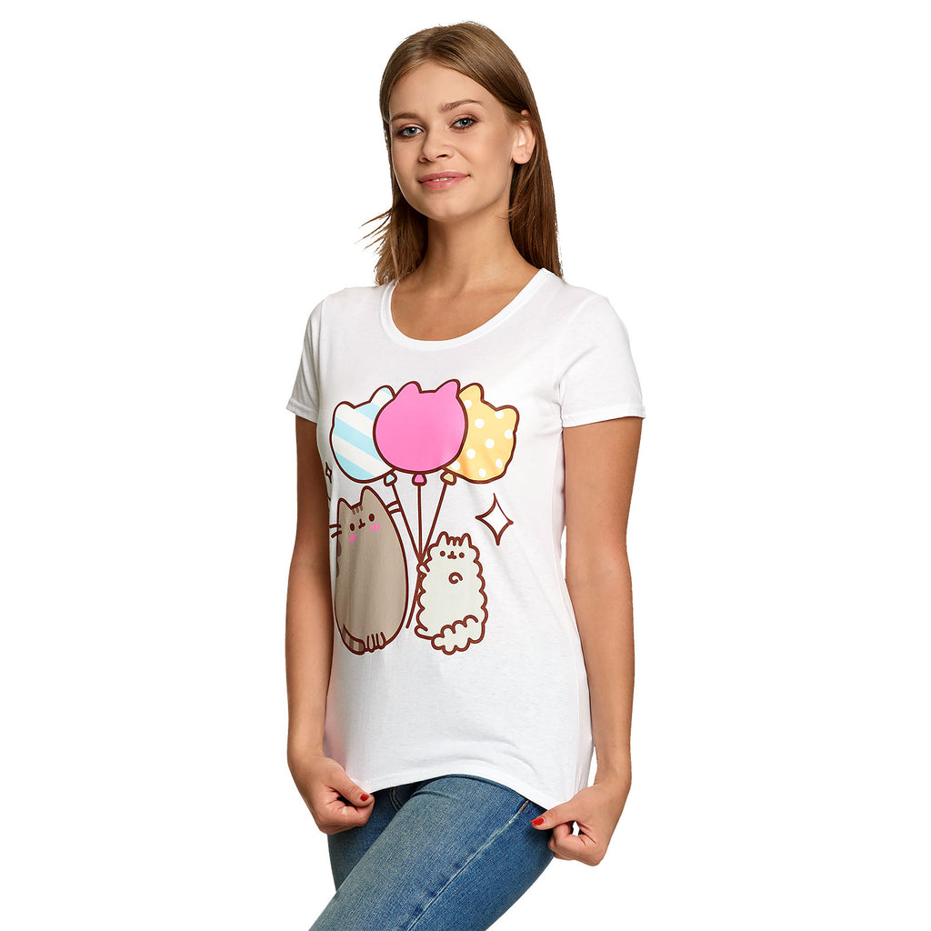 Immagine del prodotto Pusheen - T-shirt da donna Balloons bianca