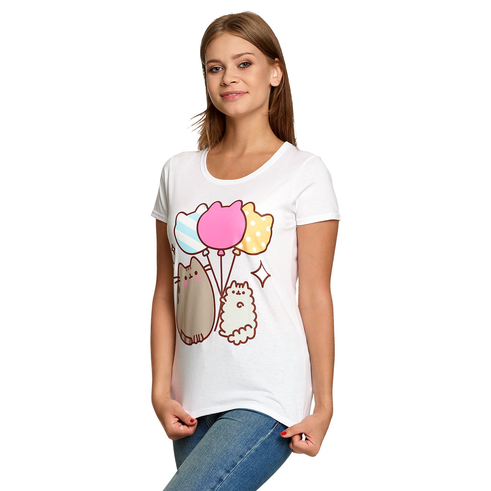 Immagine del prodotto Pusheen - T-shirt da donna Balloons bianca