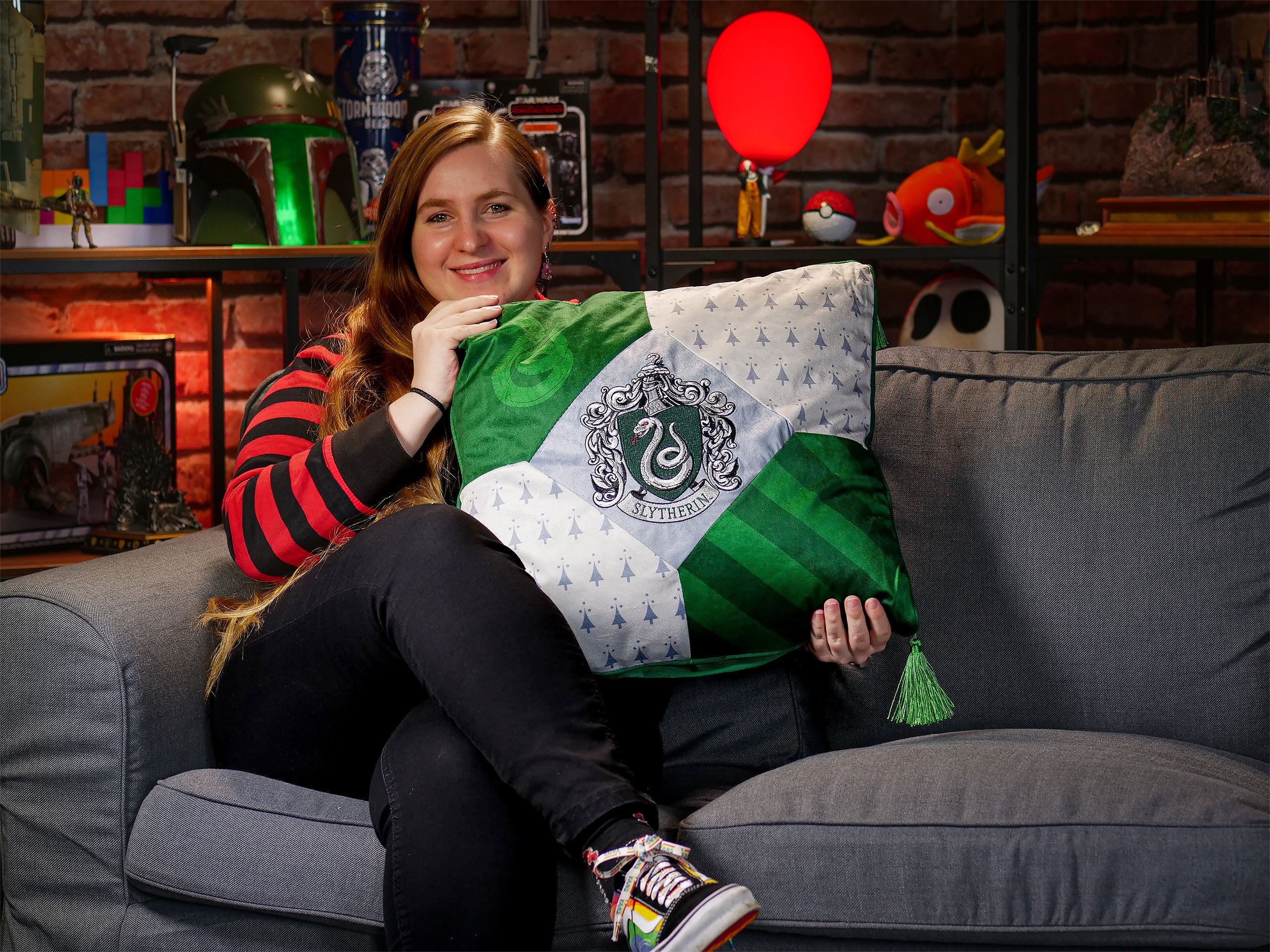 Immagine del prodotto Harry Potter - Cuscino Serpeverde deluxe con nappine