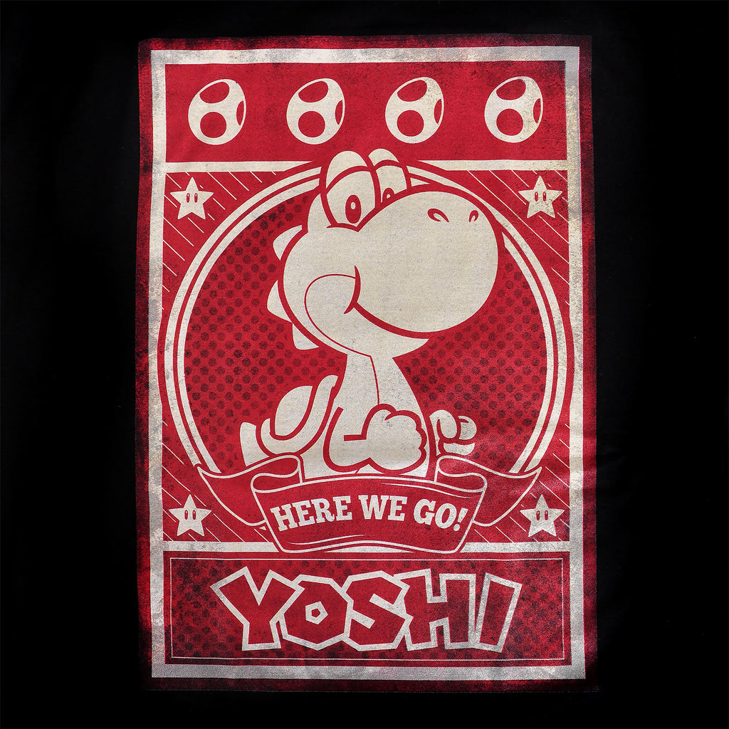 Immagine del prodotto Super Mario - Yoshi Here We Go Poster T-shirt nera
