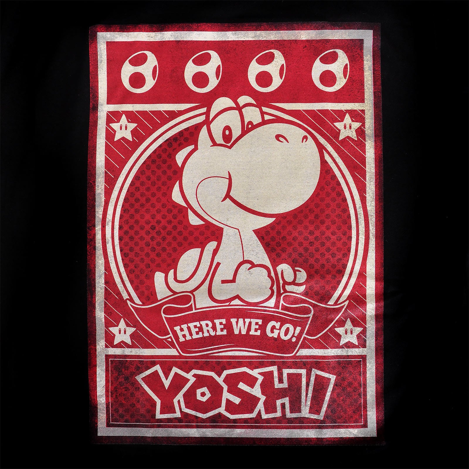 Immagine del prodotto Super Mario - Yoshi Here We Go Poster T-shirt nera
