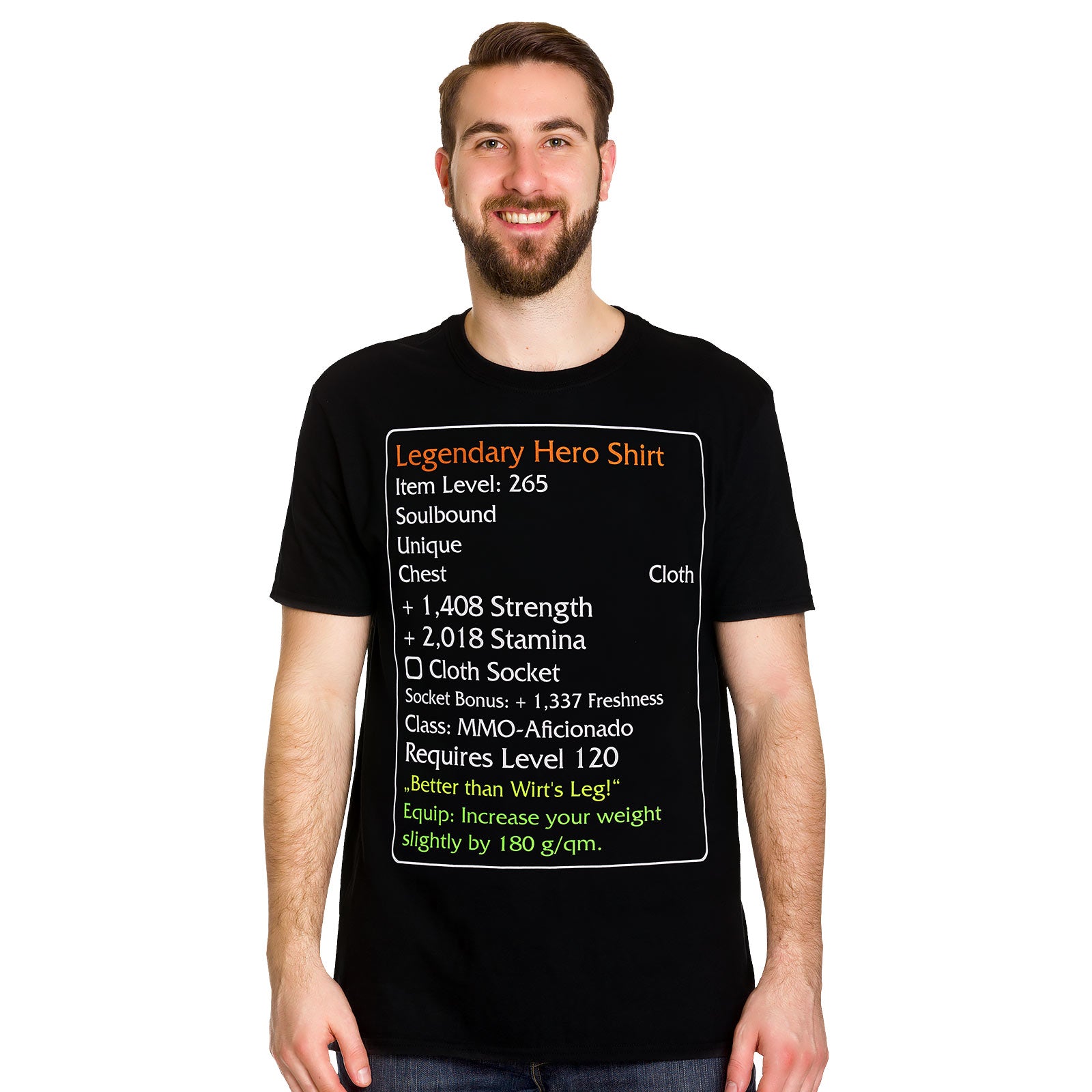 Immagine del prodotto T-shirt nero Eroe Leggendario Livello 120