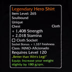Immagine del prodotto T-shirt nero Eroe Leggendario Livello 120