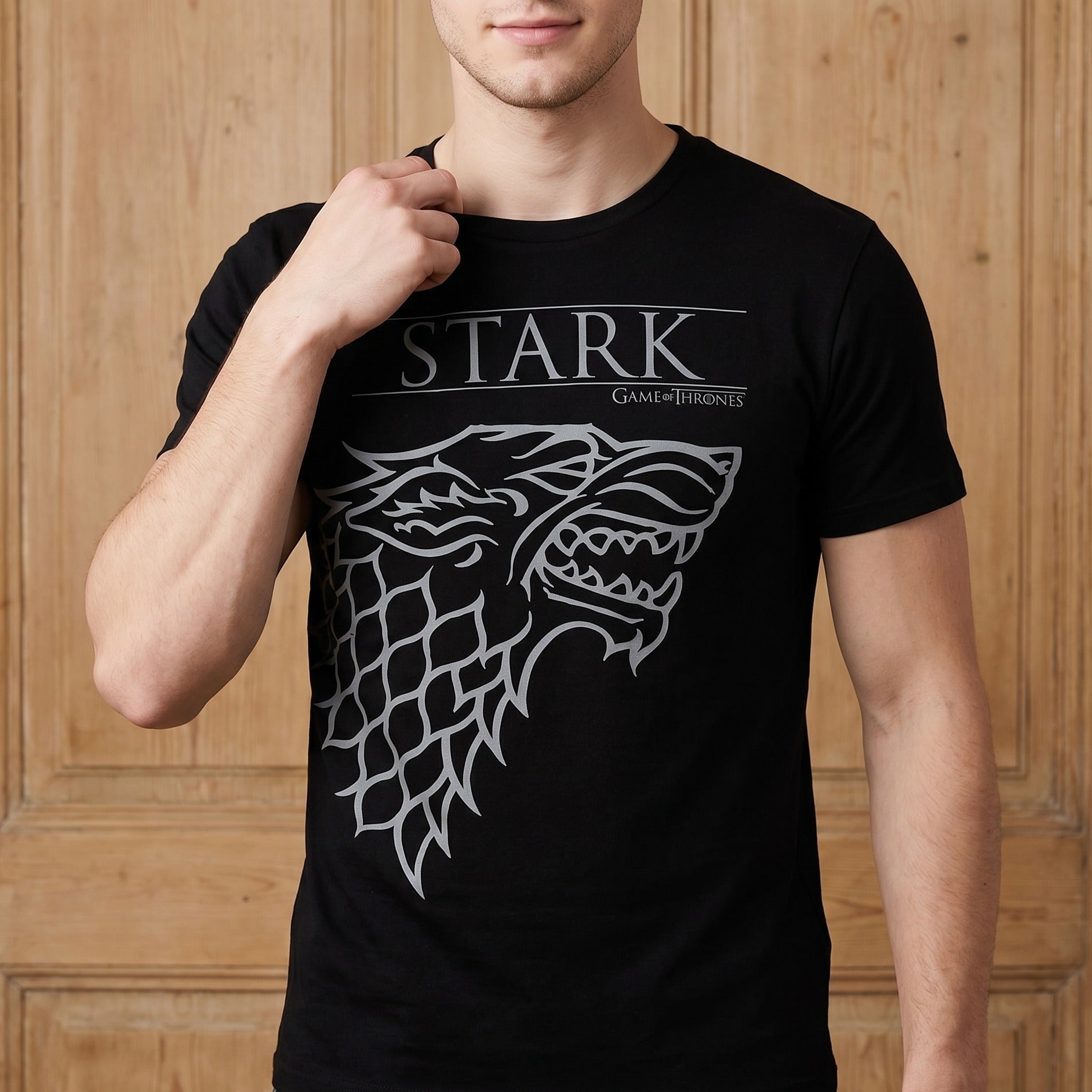 Immagine del prodotto Game of Thrones - T-shirt nera della Casa Stark con il lupo ombra