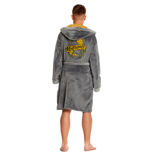 Immagine del prodotto Harry Potter - Accappatoio grigio con stemma Hufflepuff