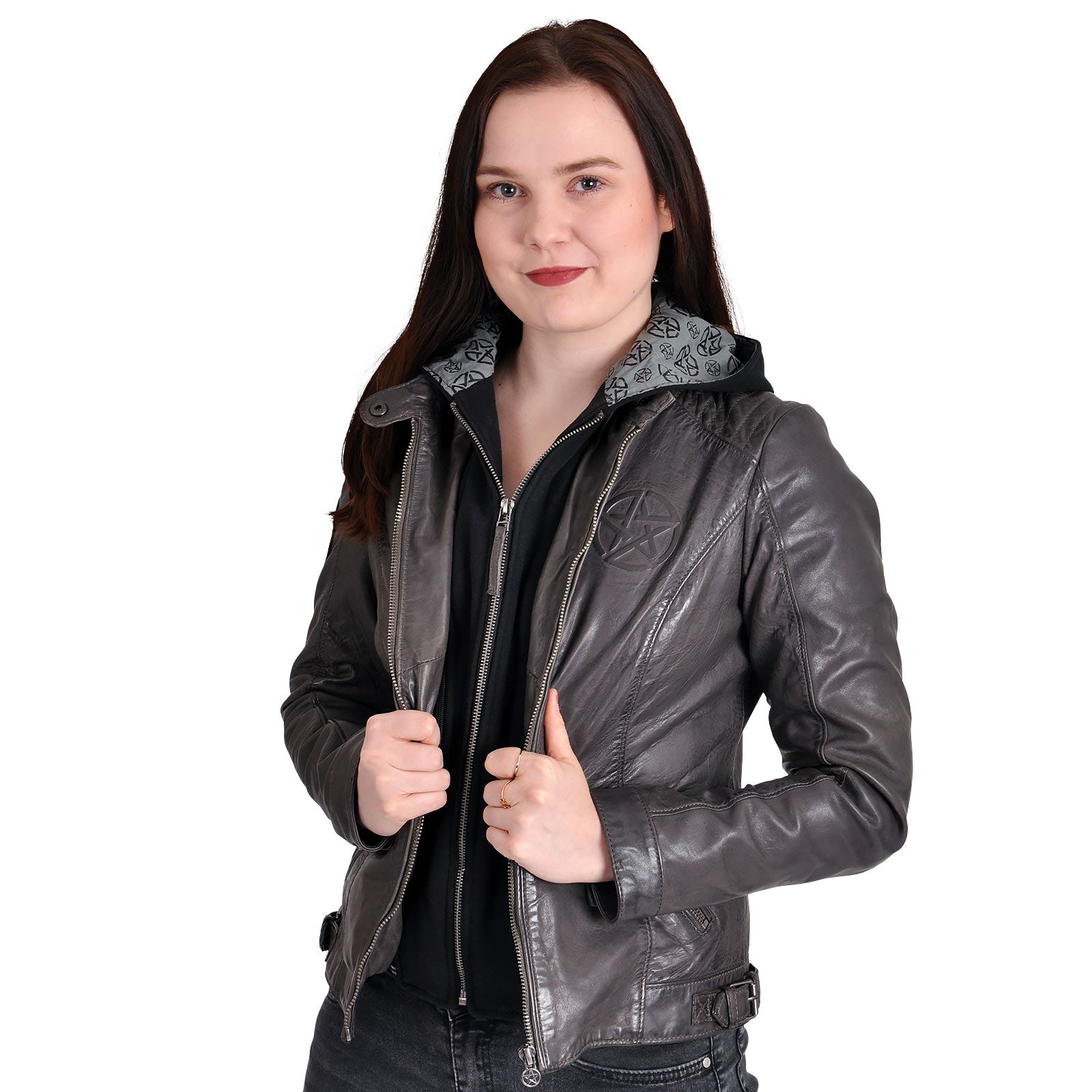 Immagine del prodotto Supernatural - Giacca in pelle da donna con simbolo anti possessione