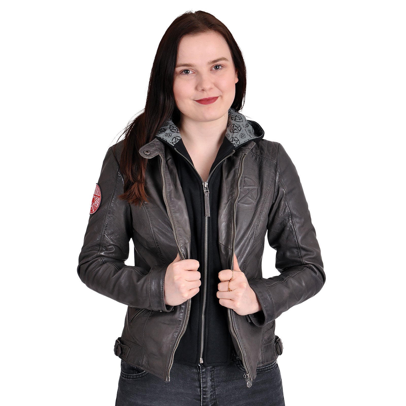 Immagine del prodotto Supernatural - Giacca in pelle da donna con simbolo anti possessione