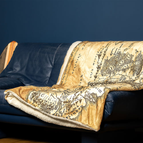 Immagine del prodotto Il Signore degli Anelli - Coperta morbida con mappa della Terra di Mezzo e pelliccia di Teddy