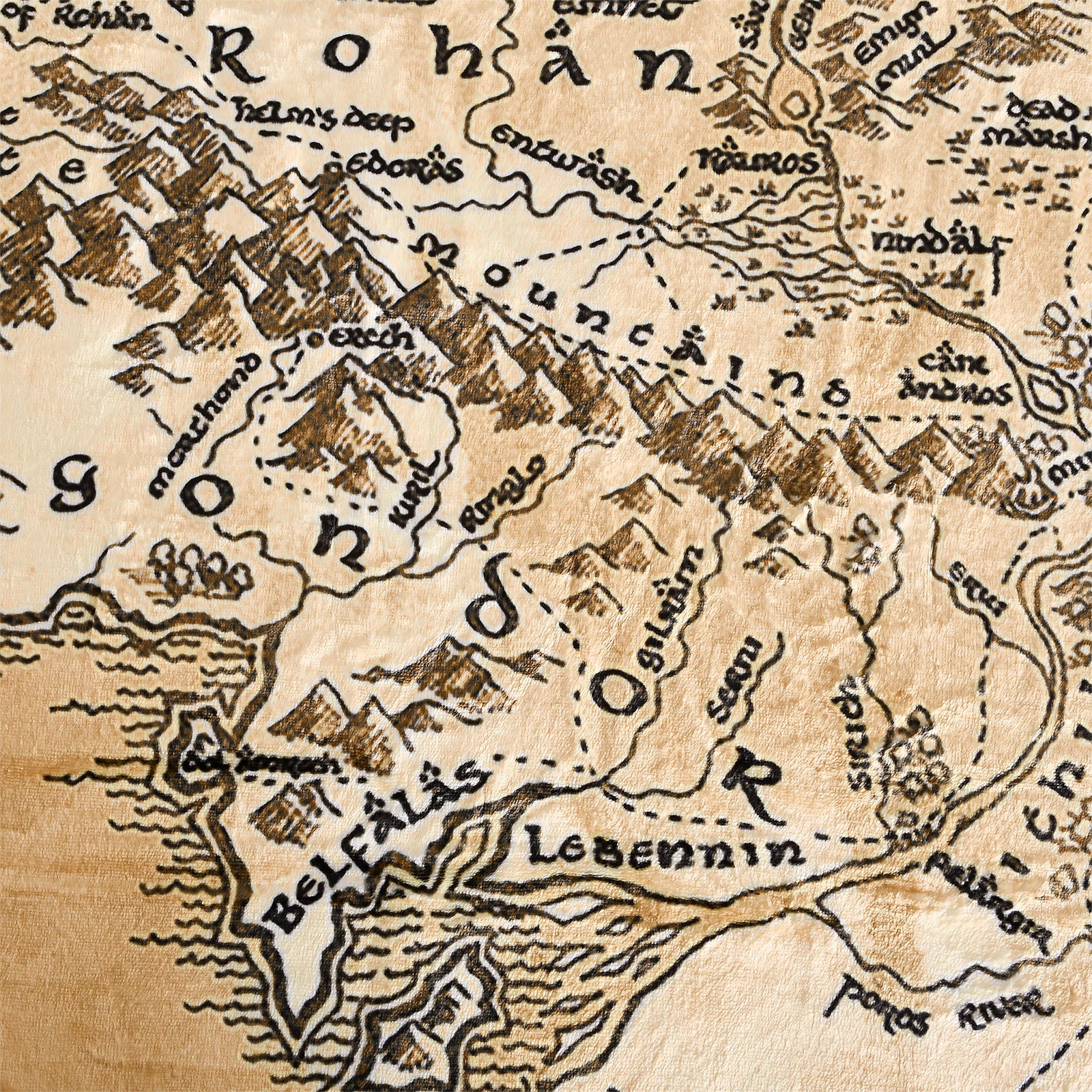 Immagine del prodotto Il Signore degli Anelli - Coperta morbida con mappa della Terra di Mezzo e pelliccia di Teddy