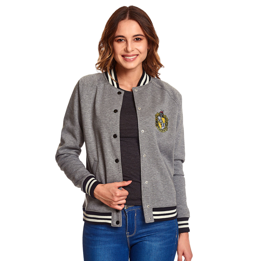 Immagine del prodotto Harry Potter - Giacca college da donna con stemma di Hufflepuff grigio