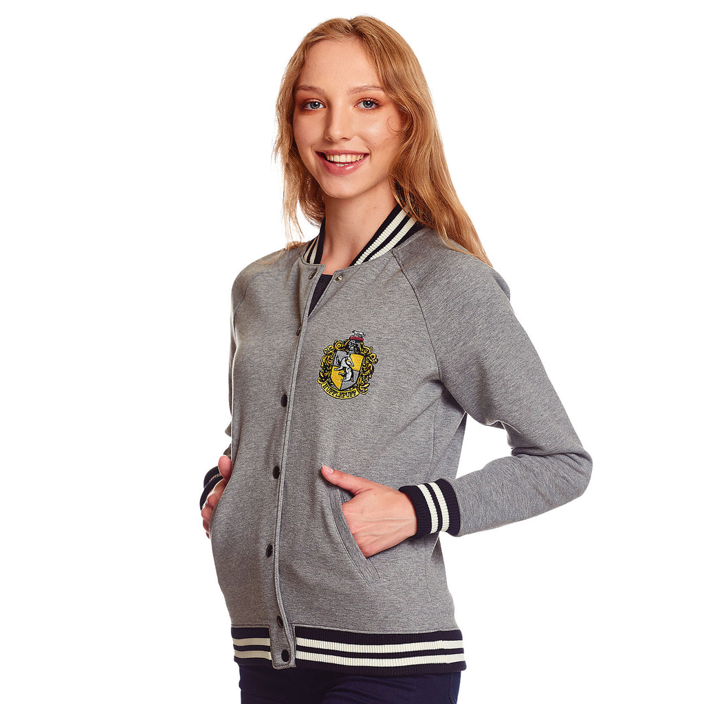 Immagine del prodotto Harry Potter - Giacca college da donna con stemma di Hufflepuff grigio