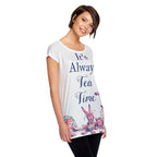 Immagine del prodotto T-shirt da donna 'Tea Time' per fan di Alice nel Paese delle Meraviglie