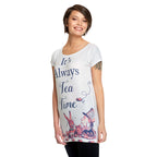 Immagine del prodotto T-shirt da donna 'Tea Time' per fan di Alice nel Paese delle Meraviglie