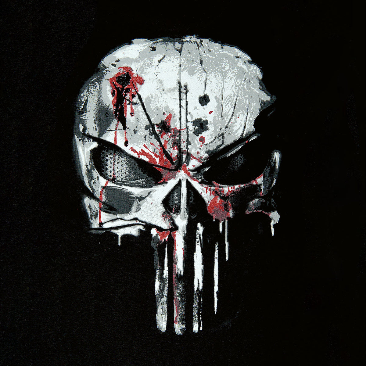 Immagine del prodotto Punisher - Giacca college con teschio di sangue in nero e bianco