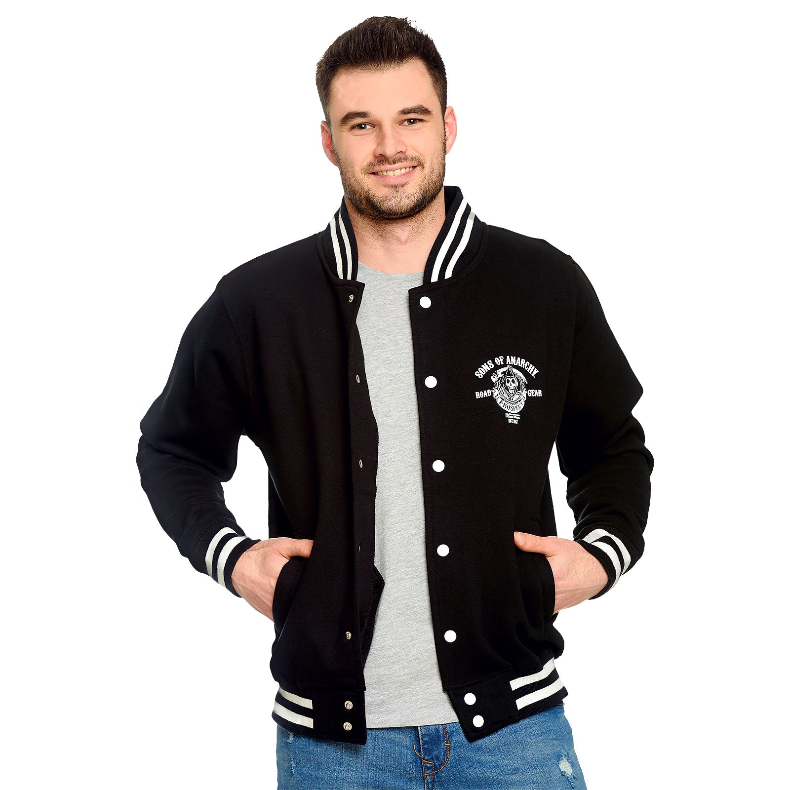 Immagine del prodotto Sons of Anarchy - Giacca universitaria Reaper & Prospect in nero e bianco
