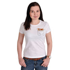 Immagine del prodotto Gremlins - T-shirt da donna bianca con Gizmo in tasca