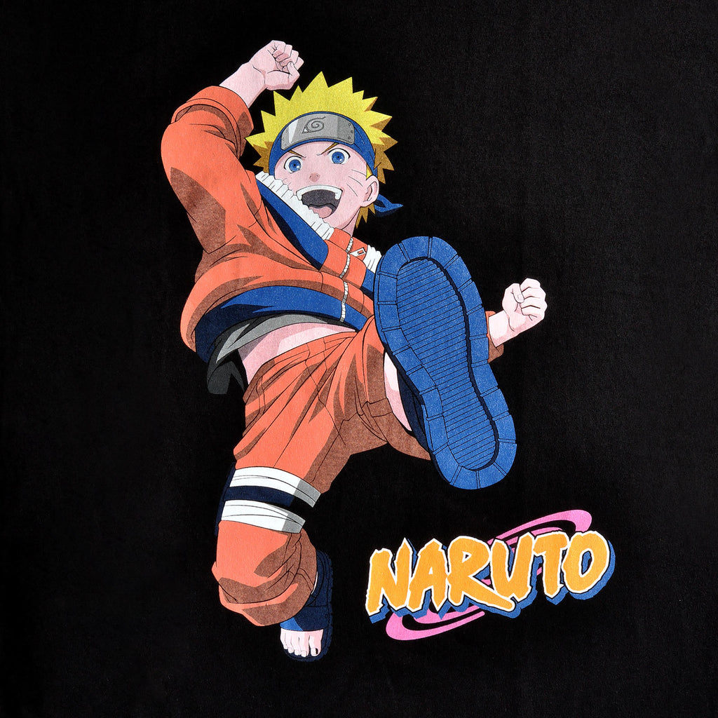 Immagine del prodotto T-shirt nera Naruto Uzumaki Kick