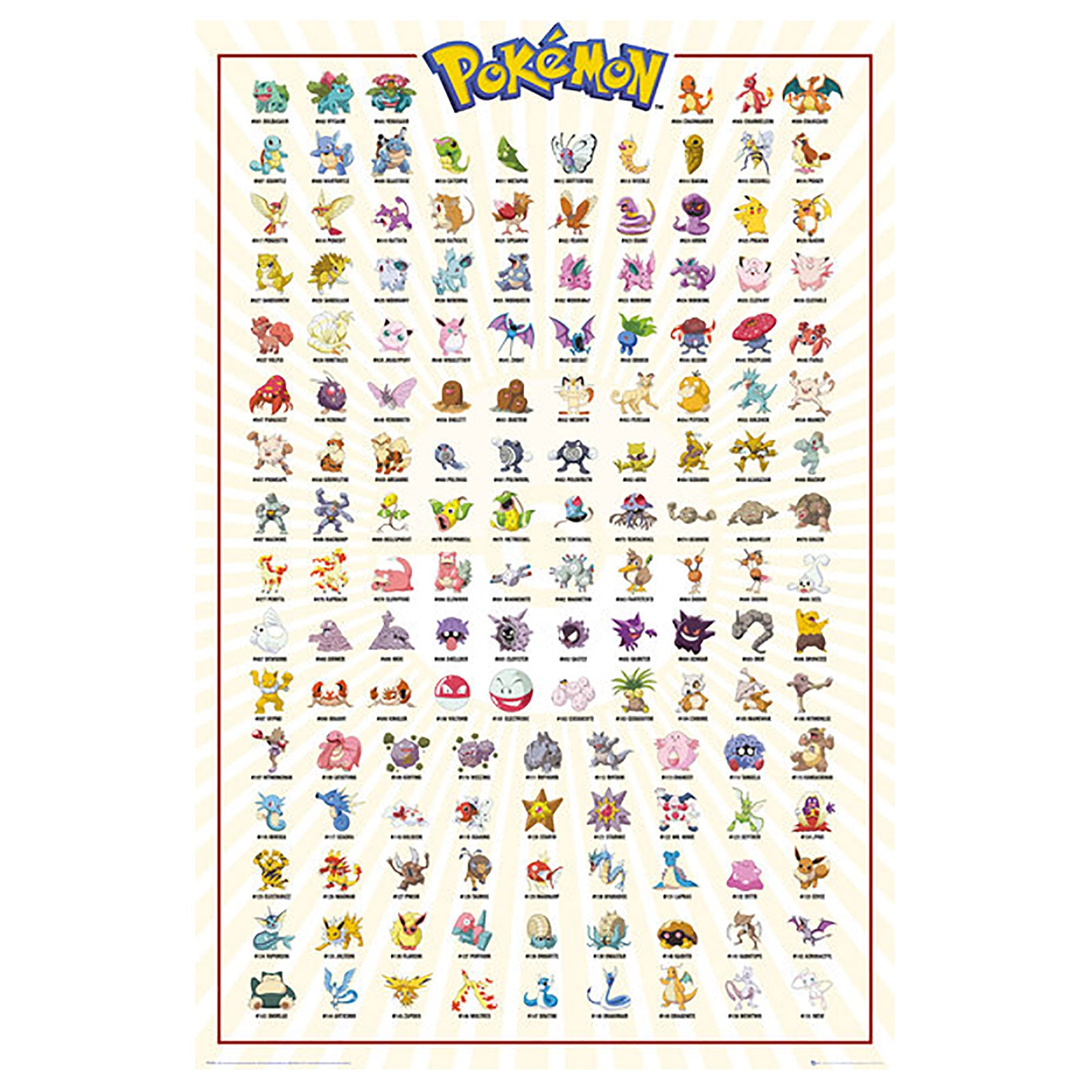 Immagine del prodotto Pokemon - Poster Maxi della Prima Generazione di Kanto