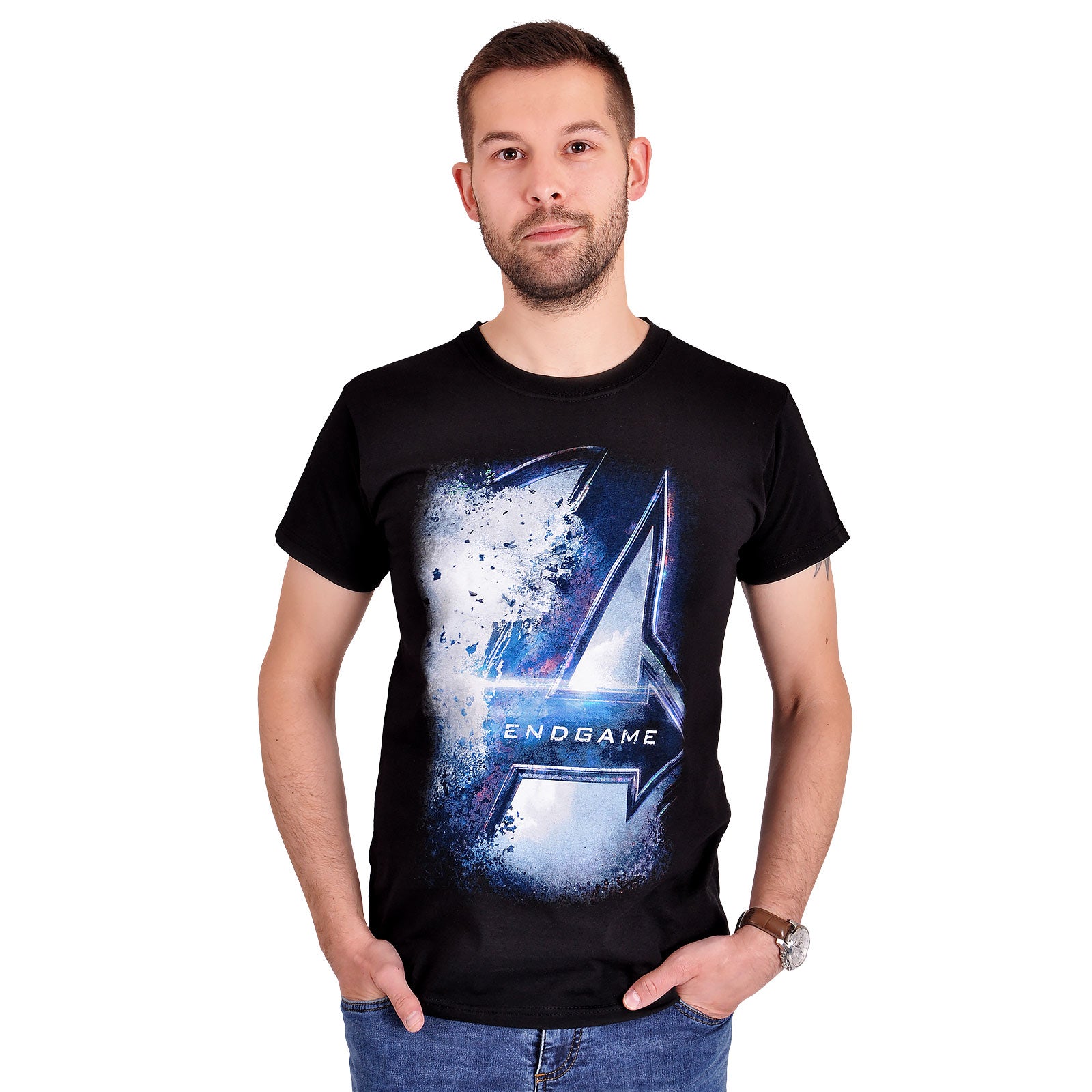 Immagine del prodotto Avengers - T-shirt nera con logo Endgame Bursted