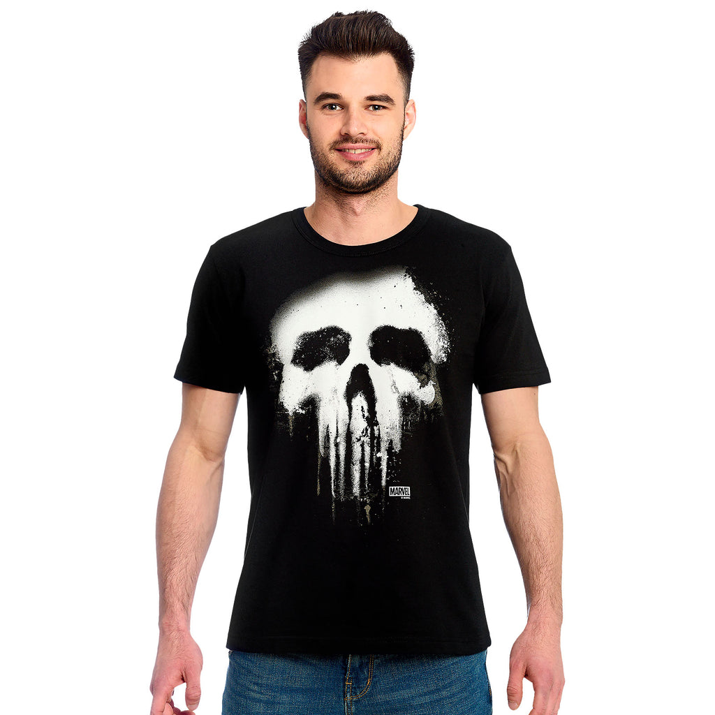 Immagine del prodotto Punisher - T-shirt nera con logo teschio sbiadito
