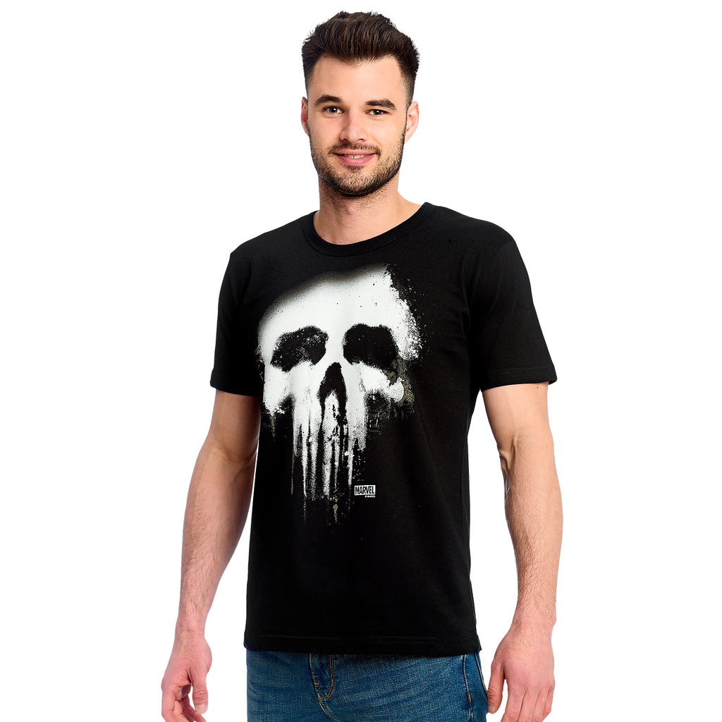 Immagine del prodotto Punisher - T-shirt nera con logo teschio sbiadito