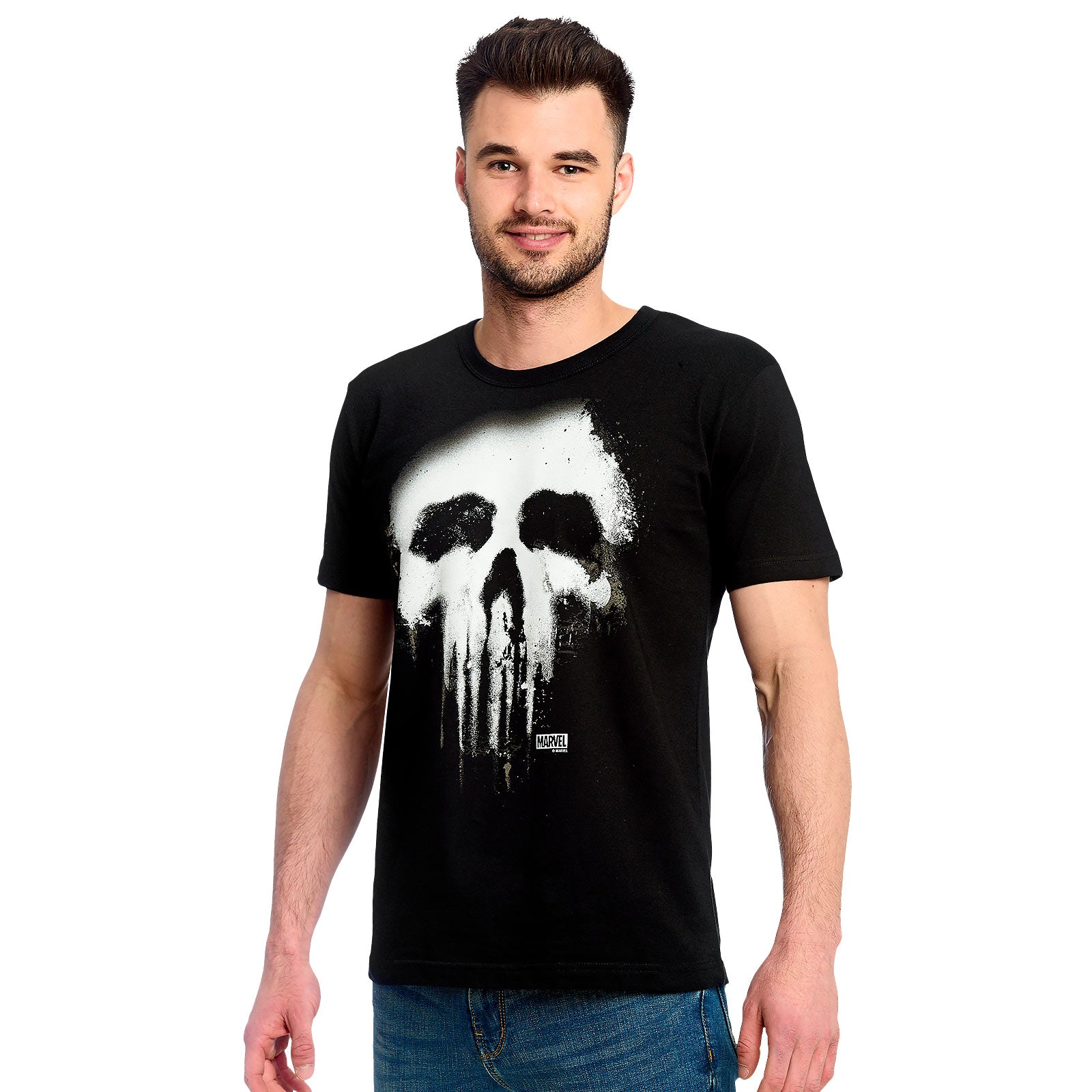 Immagine del prodotto Punisher - T-shirt nera con logo teschio sbiadito