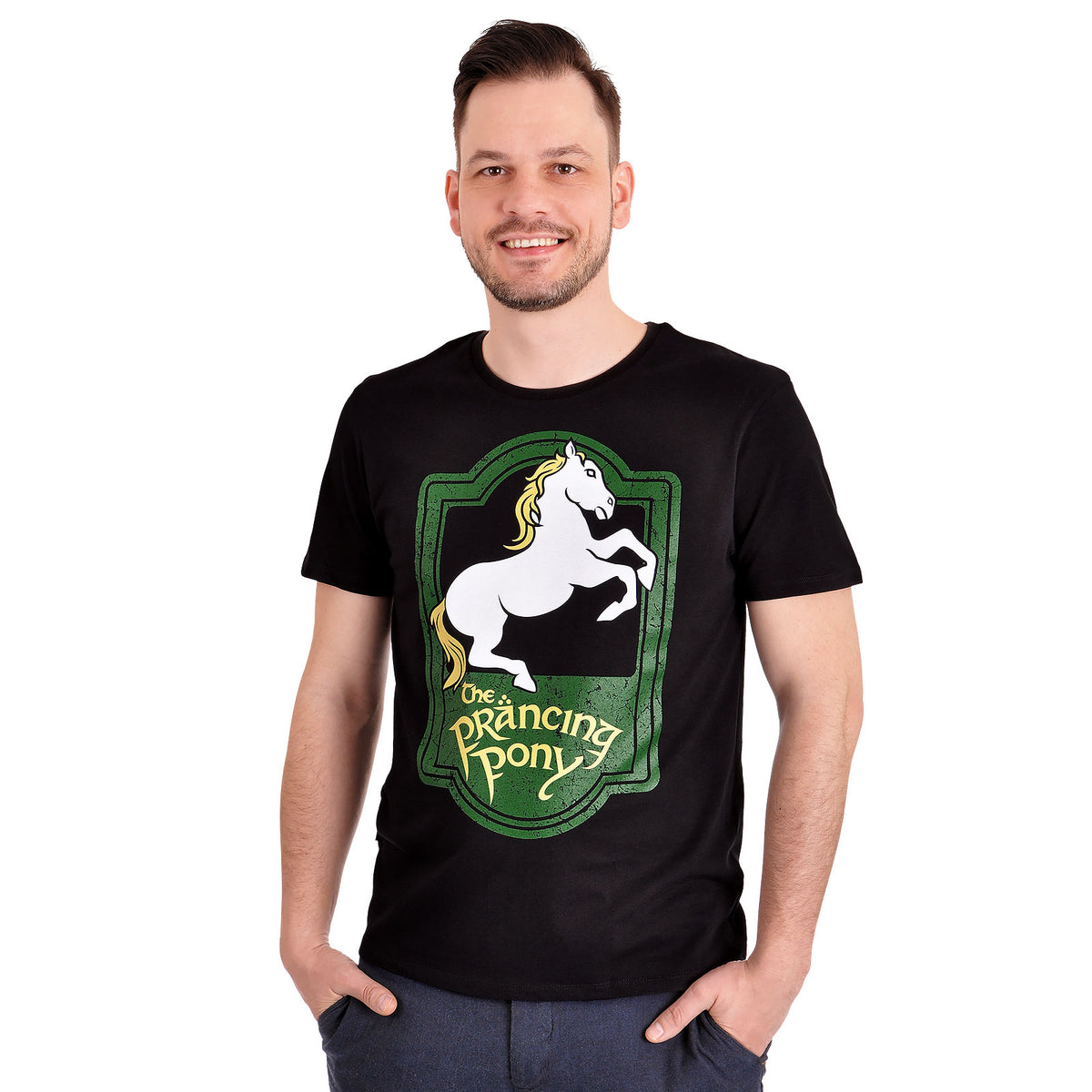 Immagine del prodotto Il Signore degli Anelli - T-shirt nera con logo del Pony Saltellante