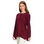 Immagine del prodotto Blusa medievale Lea con cappuccio rosso