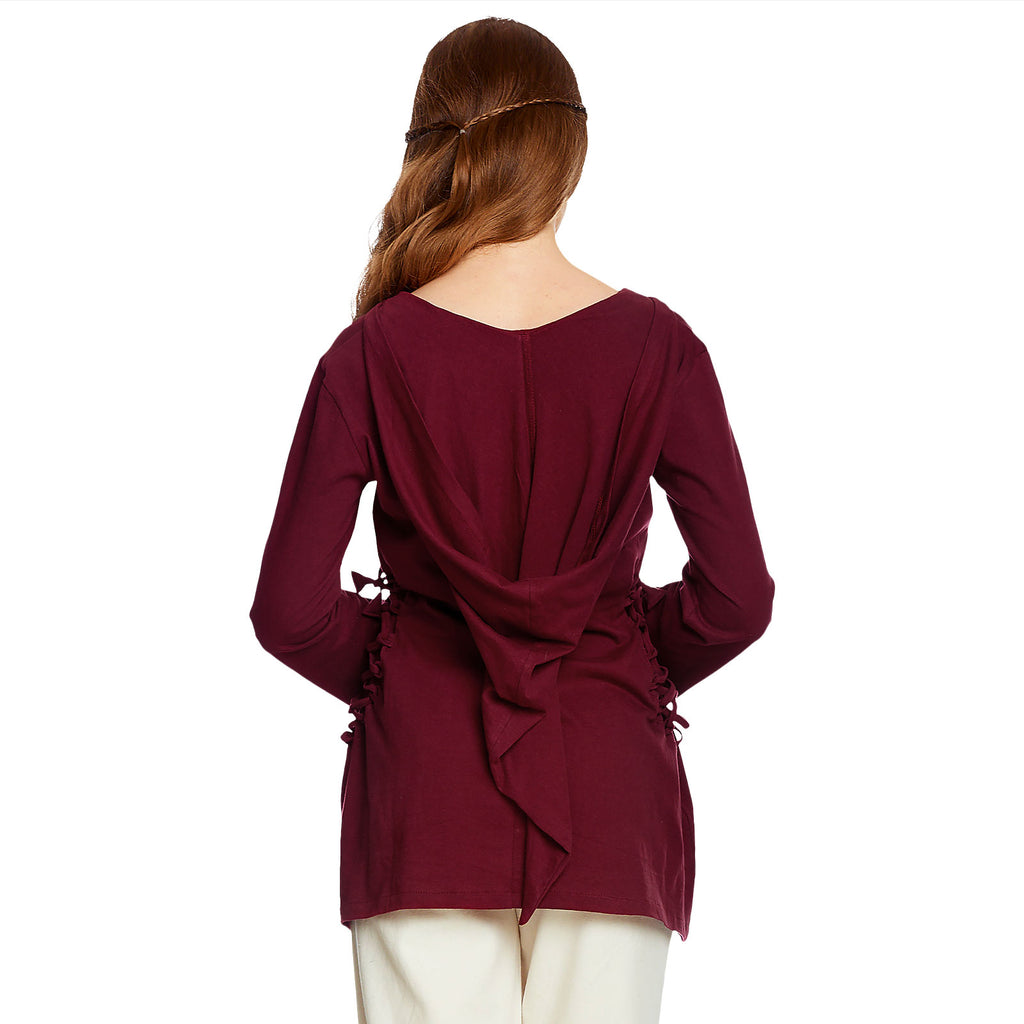 Immagine del prodotto Blusa medievale Lea con cappuccio rosso
