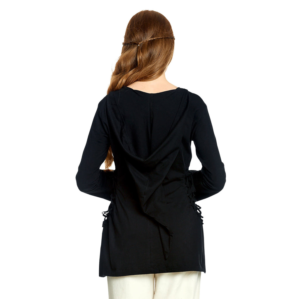 Immagine del prodotto Blusa medievale Lea con cappuccio nero