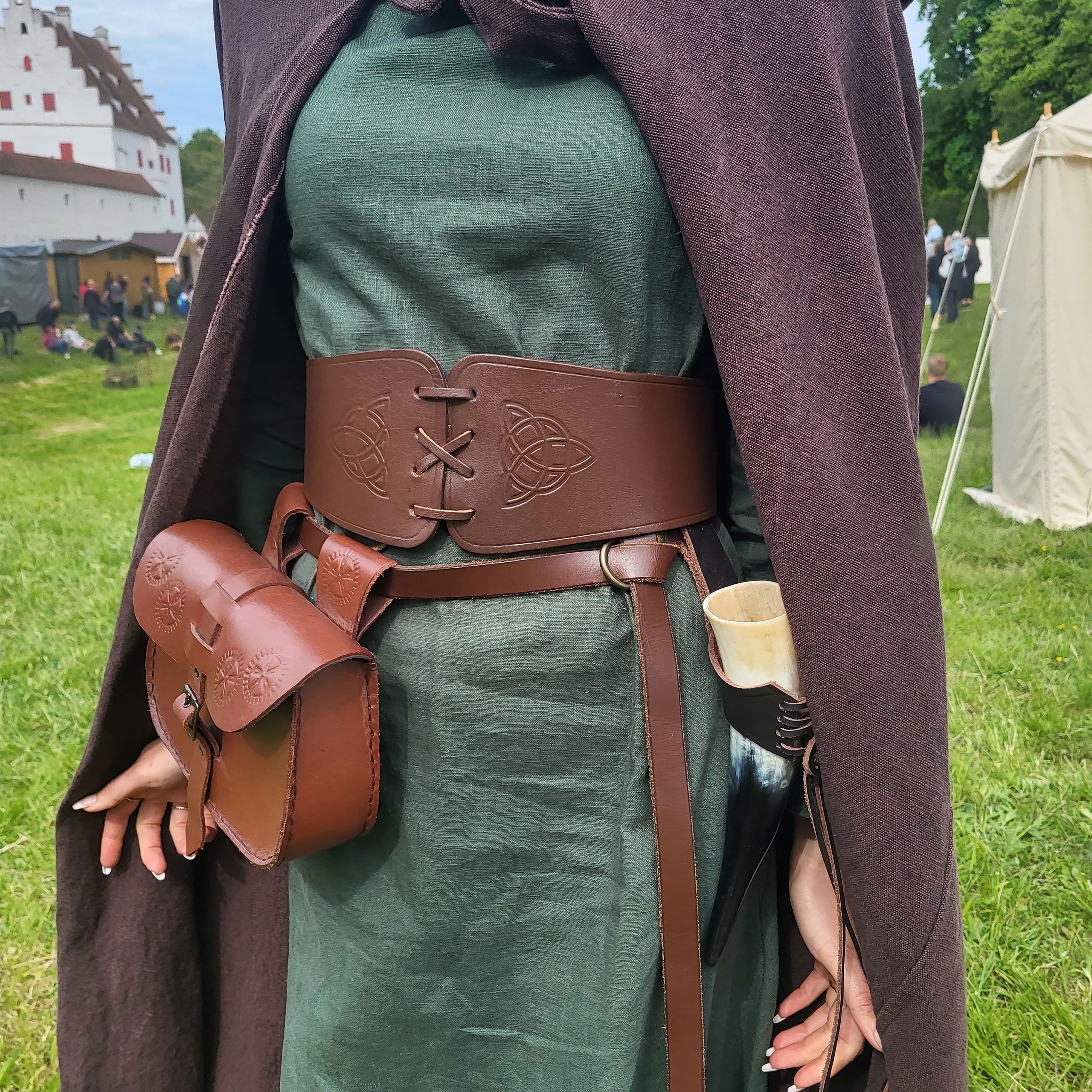 Immagine del prodotto Cintura corsetto medievale Alana con motivo celtico marrone