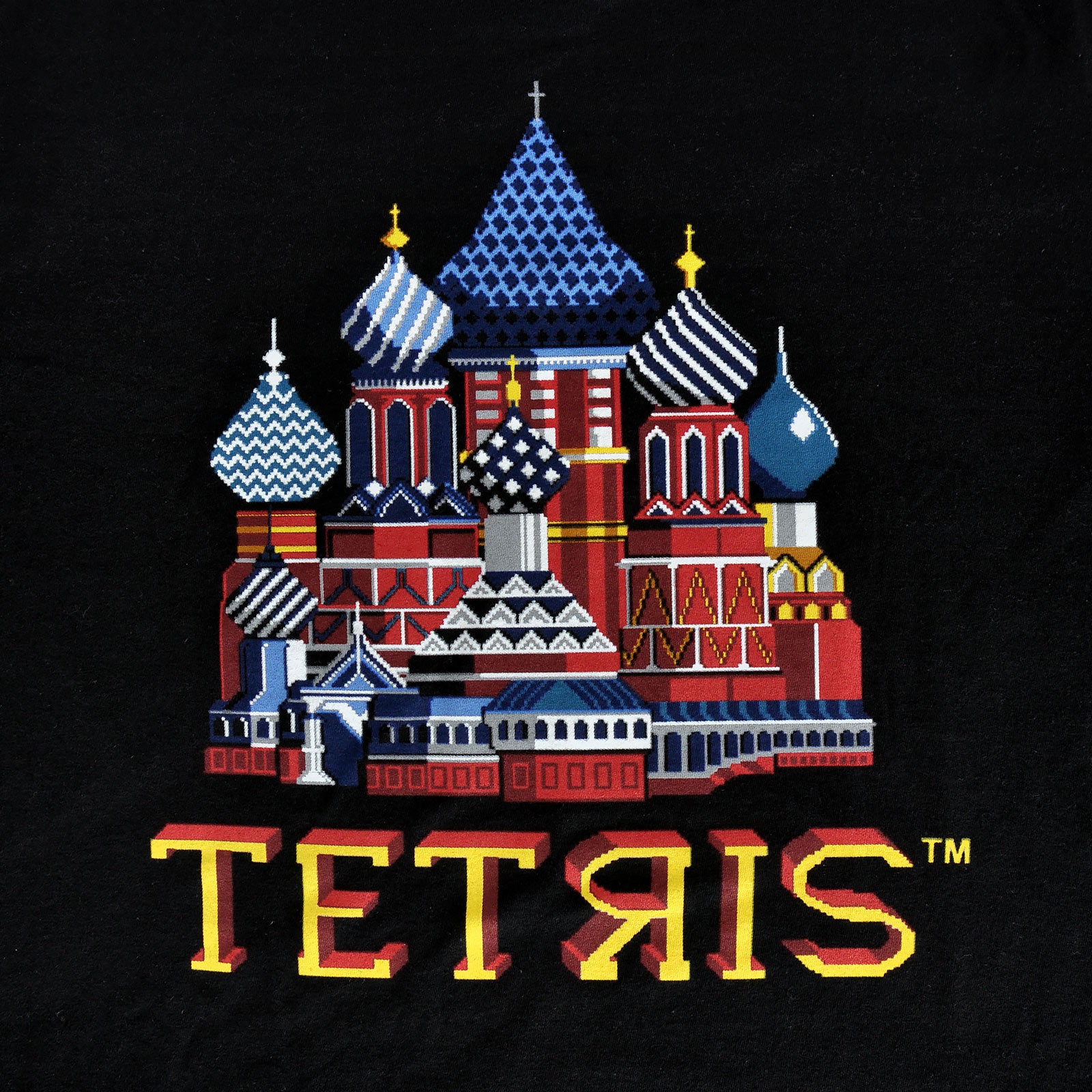 Immagine del prodotto Tetris - Maglietta nera con schermata del titolo del quadrato rosso