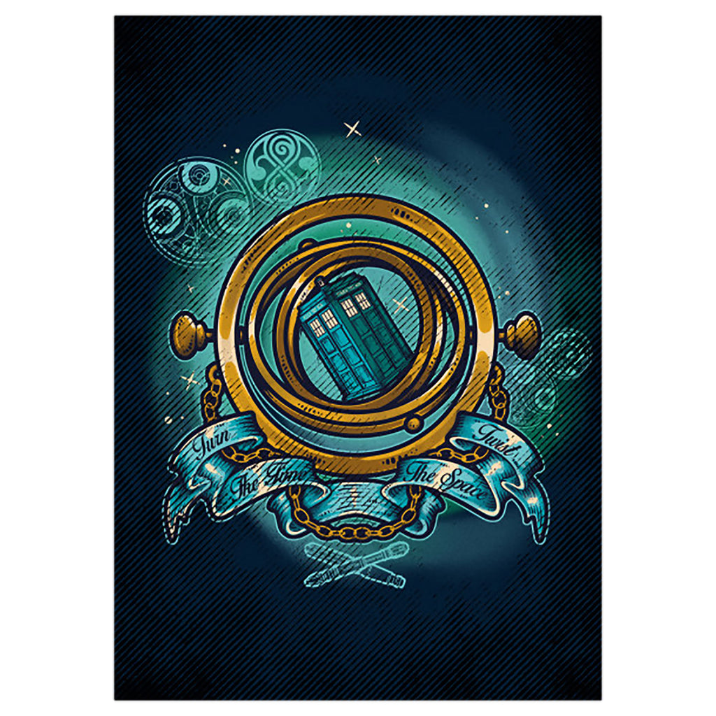 Immagine del prodotto Poster in metallo Turn Time Twist Space per fan di Doctor Who